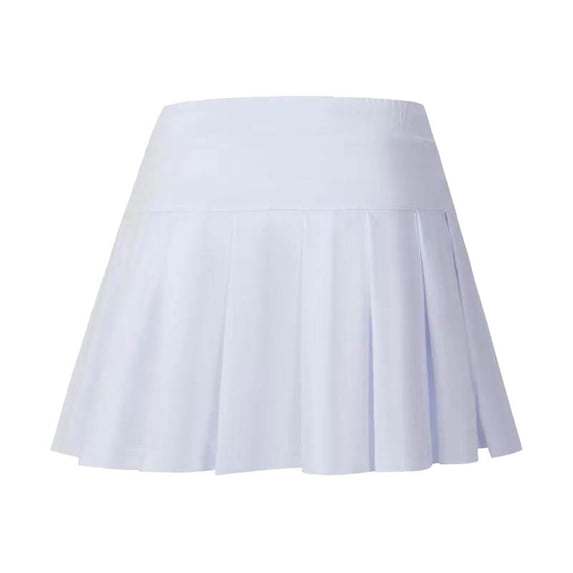 FASHOFT Tennis Skirt For Women Summer Double Layer Anti Chafing Skort Elastic For Tennis Running Fitness And Daily Wear Womens Athletic Skirts White