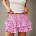 thumbnail image 1 of FASHOFT Tennis Skirt For Women Plaid Y2K Short Sports Skort Casual Elastic Material For Trendy Daily Wear And Outdoor Sports Womens Athletic Skirts Pink, 1 of 4