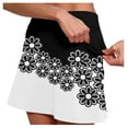 thumbnail image 1 of FASHOFT Tennis Skirts For Women Trendy Printed Double Layer Skort With Pockets Elastic Waist For Fitness And Leisure Wear Womens Athletic Skirt White, 1 of 5