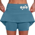 thumbnail image 1 of FASHOFT Tennis Skirts For Women Mid Rise Fake Two Piece Sports Skort With Pockets Elastic For Outdoor Activities And Daily Wear Womens Athletic Skirt Sky Blue, 1 of 3