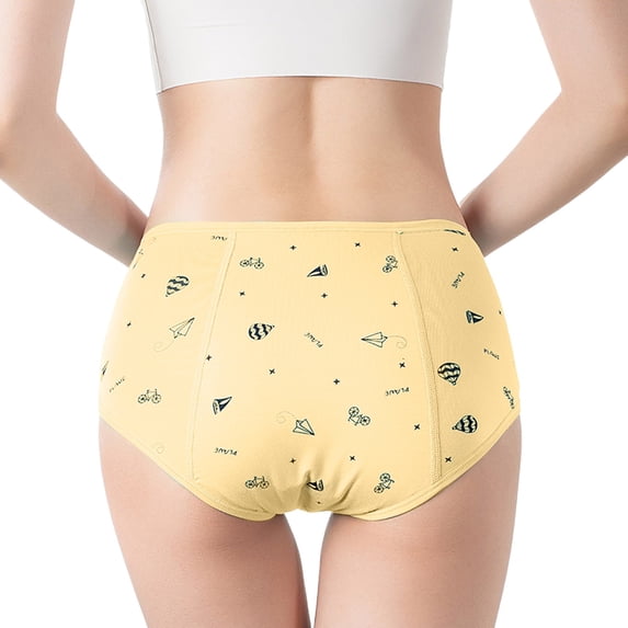 FASHOFT Toddler Big Girls Leak Proof Period Underwear Protective For Kids Daily Wear Girls Panties Yellow L