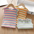 thumbnail image 1 of FASHOFT Toddler GirlGraphic Tees Cotton Striped Sleeveless Tank Tops Thin Breathable Fabric Kids Summer Daily Outer Casual Leisure Tops Toddler GirlTops B 3-4 Years, 1 of 8