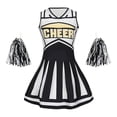 thumbnail image 1 of FASHOFT Toddler Kids Girls Cheerleading Uniform Performance Two Piece Set For Kids School And Competition Wear Girls Outfits Black 7-8 Years, 1 of 5