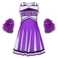 thumbnail image 1 of FASHOFT Toddler Kids Girls Cheerleading Uniform Performance Two Piece Set For Kids School And Competition Wear Girls Outfits Purple 13-14 Years, 1 of 6