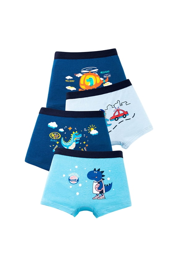 Toddler Little Big Boys Pure Cotton Four Corner Underwear Soft For Kids Daily Wear Boys Boxers Sky Blue 4-6 Years