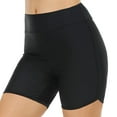 thumbnail image 1 of FASHOFT Tummy Control Swim Shorts for Women High Waisted Board Shorts Color Block Bathing Suit Bottoms Black L, 1 of 8