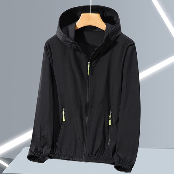 FASHOFT UPF 50+ Sun Protection Lightweight Jacket Women Sun Shirt Long Sleeve Full Zip Breathable Quick Dry SPF Sun Protection Hoodie Outwear for Hiking Workout Athletic Black L