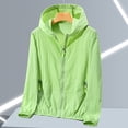 thumbnail image 1 of FASHOFT UPF 50+ Sun Protection Lightweight Jacket Women Sun Shirt Long Sleeve Full Zip Breathable Quick Dry SPF Sun Protection Hoodie Outwear for Hiking Workout Athletic Green XXXXXXL, 1 of 3