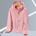 thumbnail image 1 of FASHOFT UPF 50+ Sun Protection Lightweight Jacket Women Sun Shirt Long Sleeve Full Zip Breathable Quick Dry SPF Sun Protection Hoodie Outwear for Hiking Workout Athletic Pink XXXXL, 1 of 3