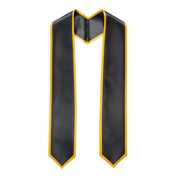 FASHOFT Unisex Adult Graduation Honor Stole Classic End With Trim 72" Long Graduation Stoles Class of 2026 Black M