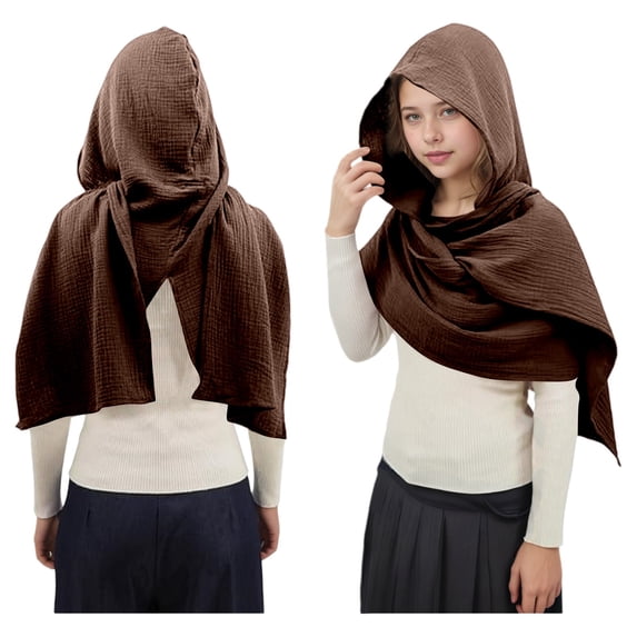 FASHOFT Unisex Hooded Shawl Halloween Scarf Combo Vintage Gothic Fashion Cosplay Outfit Party Stage Performance Dress Up Halloween One Size
