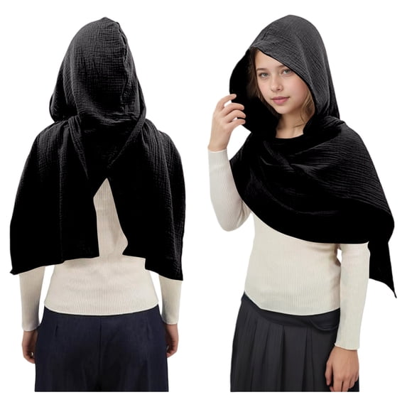 FASHOFT Unisex Hooded Shawl Halloween Scarf Combo Vintage Gothic Fashion Cosplay Outfit Party Stage Performance Dress Up Halloween One Size