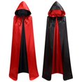thumbnail image 1 of FASHOFT Unisex Reversible Thin Hooded Cape Halloween Funny Role Play Cloak Stage Performance Party Fancy Dress Up Cosplay Outfit Halloween 100, 1 of 2