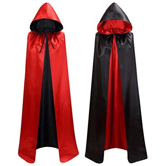 FASHOFT Unisex Reversible Thin Hooded Cape Halloween Funny Role Play Cloak Stage Performance Party Fancy Dress Up Cosplay Outfit Halloween 100