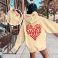 thumbnail image 1 of FASHOFT Valentine's Day Hoodies for Women Love Heart Graphic Sweatshirt Long Sleeve Pullover Cute Tops Beige L, 1 of 4
