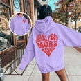 thumbnail image 1 of FASHOFT Valentine's Day Hoodies for Women Love Heart Graphic Sweatshirt Long Sleeve Pullover Cute Tops Light Purple L, 1 of 4