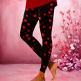 thumbnail image 1 of FASHOFT Valentines Day Leggings for Women High Waisted Comfy Pants Ankle Length Holiday Yoga Legging Fall Soft Tights Red L, 1 of 5