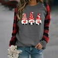 thumbnail image 1 of FASHOFT Valentines Day Sweatshirt For Women Love Heart Print Plaid Printing Casual Pullover Holiday Long Sleeve Pullover Tops Grey L, 1 of 6