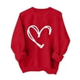 thumbnail image 1 of FASHOFT Valentines Day Women's Funny Love Heart Graphic Sweatshirts Casual Long Sleeve Pullover Top Red L, 1 of 4
