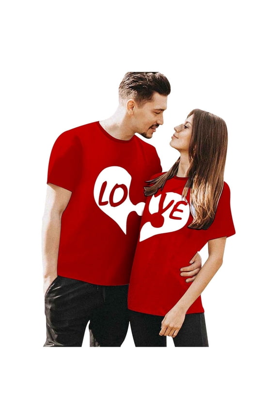 Valentines Shirts for Matching Couples Mens Long Sleeve Shirt Valentines Day Gifts for His and Her Red M