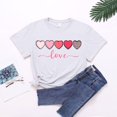 thumbnail image 1 of FASHOFT Valentines Shirts for Womens Summer Tops Funny Love Heart Printed Tees Casual Valentine Gifts White L, 1 of 3