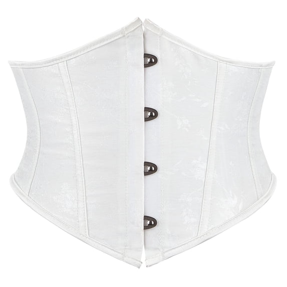 FASHOFT White Renaissance Corset Top For Women Tummy Control Waist Trainer Outerwear Boned Cincher Bust Support Court Style Waist Cinching Body Shaper Corset Belt L