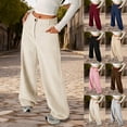 thumbnail image 1 of FASHOFT Wide Leg Corduroy Pants for Girls Baggy Straight Leg High Waisted Trousers Vintage Kids Dress School Uniform Pant Black 9-10 Years, 1 of 8