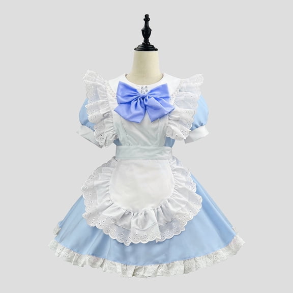 FASHOFT Women's Cute Maid Halloween Costumes Cosplay Outfit Japanese Anime Theme Party Stage Performance Fancy Dress Up Halloween Costume L