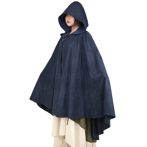 FASHOFT Women's Gothic Halloween Long Cape Cloak Stage Performance Party Cosplay Outfit Vintage Renaissance Fancy Dress Up Halloween M