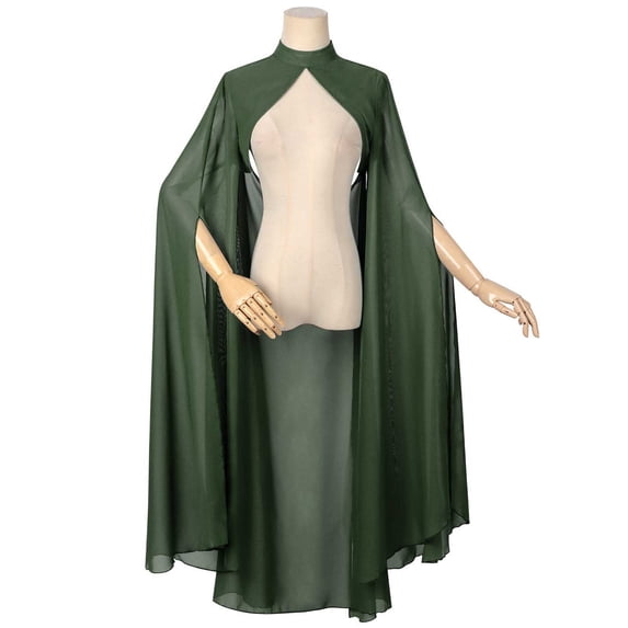 FASHOFT Women's Gothic Sheer Halloween Shawl Cape Cloak Tulle Mesh Cosplay Outfit Masquerade Party Stage Performance Fancy Dress Up Halloween One Size