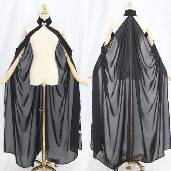 FASHOFT Women's Halloween Chiffon Halter Cape Cloak Thin Shawl Stage Performance Cosplay Outfit Party Elegant Fancy Dress Up Halloween One Size