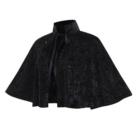 FASHOFT Women's Halloween Victorian Renaissance Short Cape Cloak Vintage Accessory Stage Performance Cosplay Party Fancy Dress Up Halloween A