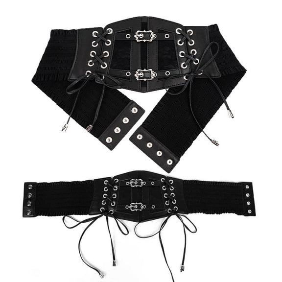 FASHOFT Women's Halloween Vintage Waist Cincher Corset Belt Theme Party Cosplay Accessory Stage Performance Dress Up Halloween One Size