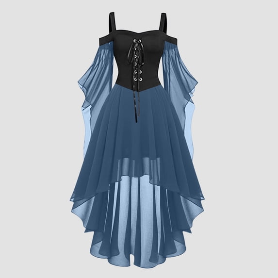 FASHOFT Women's Medieval Renaissance Faire Halloween Costume Off Shoulder Lace Dress Cosplay Costumes Plus Size Gothic Clothes XXXL