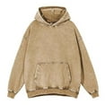 thumbnail image 1 of FASHOFT Womens Acid Wash Hoodie Oversized Unisex Heavyweight Cotton Vintage Sweatshirt for Women Streetwear Y2K Tops Khaki L, 1 of 4