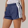 thumbnail image 1 of FASHOFT Womens Athletic Shorts High Waisted Lightweight Activewear Striped Workout Gym Running Shorts with Pockets Dark Blue S, 1 of 4