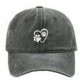 thumbnail image 1 of FASHOFT Womens Baseball Caps Washed Hat Heart Paw Print Pattern Adjustable Buckle Sun Protection Visor For Outdoor Sports Daily Wear Baseball Caps Green, 1 of 3