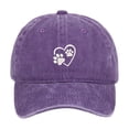 thumbnail image 1 of FASHOFT Womens Baseball Caps Washed Hat Heart Paw Print Pattern Adjustable Buckle Sun Protection Visor For Outdoor Sports Daily Wear Baseball Caps Purple, 1 of 3