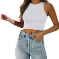 thumbnail image 1 of FASHOFT Womens Crew Neck Fitted Tank Tops Double Layer Seamless Slim Fit Shirts 2026 Basic Spring Summer Top White M, 1 of 5