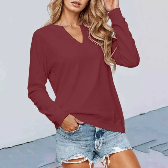 FASHOFT Womens Crewneck Sweatshirts with Pocket Trendy Fashion Pullover Loose Fit Long Sleeve Tops 2026 M