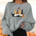 thumbnail image 1 of FASHOFT Womens Halloween Sweatshirt Cute Pumpkin Graphic Oversized Sweater Long Sleeve Crew Neck Pullover Tops Fall Winter Casual Holiday Hoodie Grey S, 1 of 6