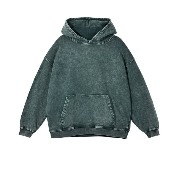 FASHOFT Womens Oversized Acid Wash Hoodie Unisex Heavyweight Hoodies Vintage Washed Sweatshirt Women Men Green M