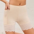 thumbnail image 1 of FASHOFT Womens Seamless Boy Shorts Underwear Soft Stretch No Show Boxer Shorts Briefs Lace Trim Panties for Ladies Beige L, 1 of 5