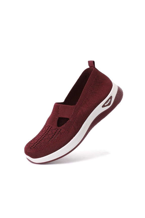Womens Sneakers Summer Mesh Breathable On Casual Shoes Round Toe Anti- Design Comfortable For Daily Commute And Walking Womens Footwear Brick Red