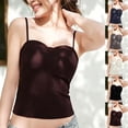 thumbnail image 1 of FASHOFT Womens Tank Top With Built In Bra Lightweight Breathable Basic Cami Minimalist Thin Spaghetti Strap Inner Wear With Padded Cups Womens T Shirts White C, 1 of 6