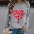 thumbnail image 1 of FASHOFT Womens Valentine's Day Sweatshirt Love Heart Print Blouse Heart Print Soft Casual Crewneck Blouse Pullover Valentine's Long Sleeve Tops Holiday Casual Pullover Grey L, 1 of 6