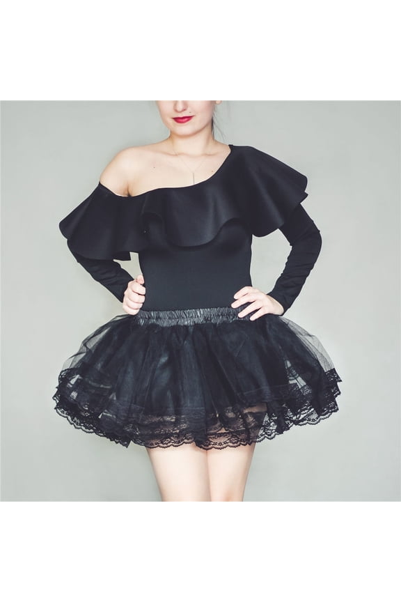 Womens Wedding Petticoat Bridal Gown Support Bottom Formal Dress Liner Wedding Ceremony Dress Skirt Black