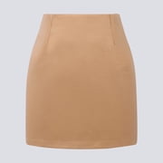 FASHOFT Womens Wool Plaid Pencil Mini Skirt High Waist Slim Bodycon Bottom Classic Check Pattern Fall Winter Casual Fashion Short Skirt A