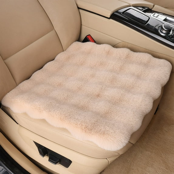 FASIAOU Car Seat Cushion Winter Plush Thickened Winter Single Piece Short Plush Seat Cushion 17.7x17.7 Inches/ For car