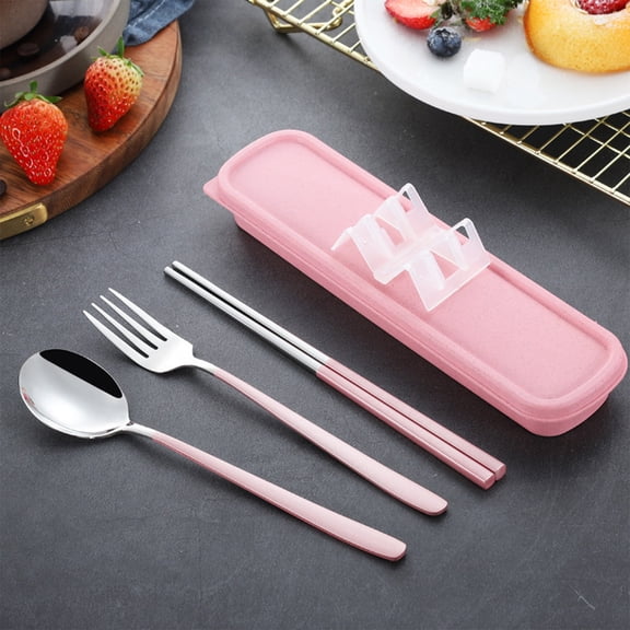 FASIAOU Portable Cutlery Set Reusable Camping Utensils For Camping Lunch Work School Easy To Wash/ Clearance sale